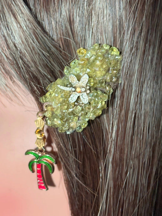 CLIP-IT Charming Attachment Dragonfly Gemstone Setting & Palm Tree