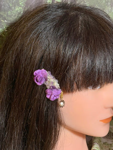 CLIP-IT Charming Attachment Purple Rosebuds Gemstone Setting & Flower