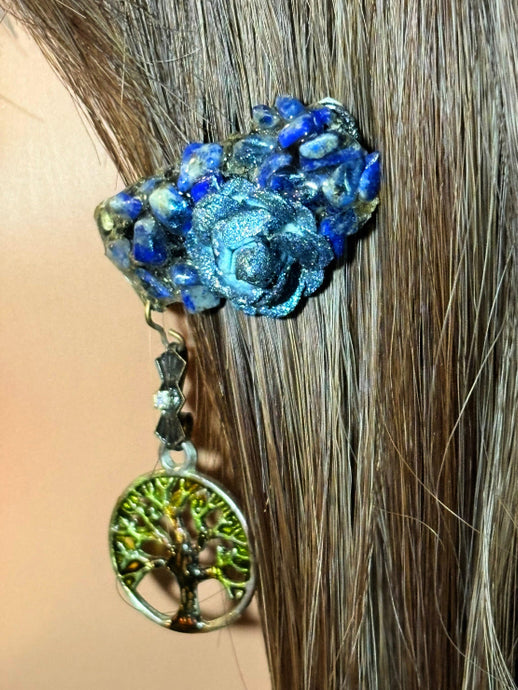 CLIP-IT Charming Attachment Blue Rosebud Gemstone Setting & Tree