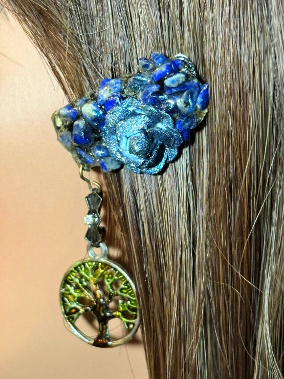 CLIP-IT Charming Attachment Blue Rosebud Gemstone Setting & Tree