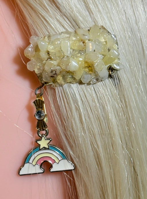 CLIP-IT Charming Attachment Citrine Gemstone Setting & Star Rainbow