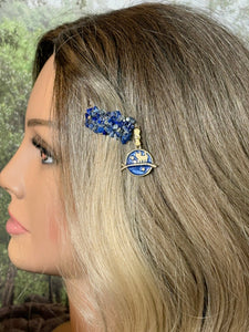 CLIP-IT Charming Attachment Lapis Gemstone Setting & Cosmic Cat on a Limb