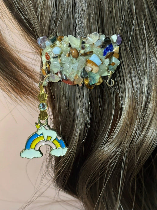 CLIP-IT Charming Attachment Multi Gemstone Setting & Unicorn Rainbow
