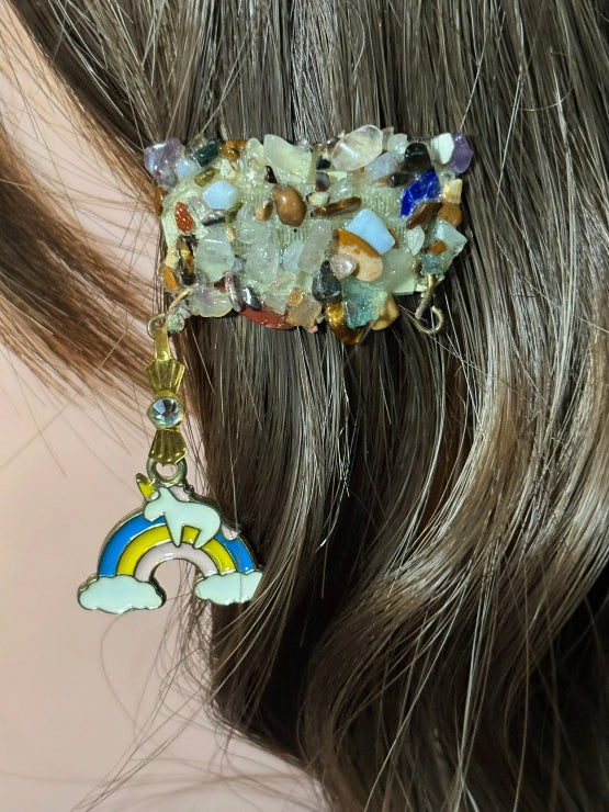CLIP-IT Charming Attachment Multi Gemstone Setting & Unicorn Rainbow