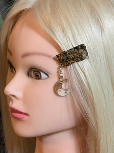 CLIP-IT Charming Attachment Tiger Eye Gemstone Setting & Half & Half Crescent Moon