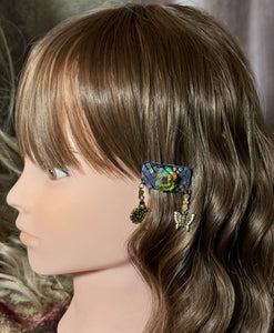 CLIP-IT Charming Attachment Rainbow RoseBud Blue Holographic Velvet & Tree & Butterfly