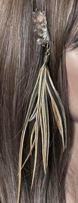 CLIP-IT XTension Tiger Eye Gemstone Setting & Feathers