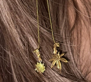 CLIP-IT XTension Gold Glitter Velvet & Stretchy Metallic Gold w/Leaf & Smiling Sun