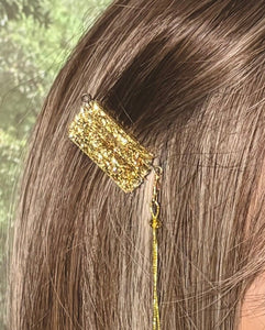 CLIP-IT XTension Gold Glitter Velvet & Stretchy Metallic Gold w/Leaf & Smiling Sun