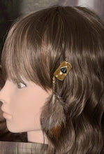 Load image into Gallery viewer, CLIP-IT XTension Crystal Diamond Golden Brown Velvet &amp; Feathers