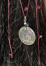 Load image into Gallery viewer, CLIP-IT XTension Pink Floral Tiny Rhinestone Trim &amp; Stretchy Red Wine Faceted Crystals &quot;You Are My Sunshine&quot;