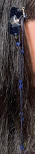Load image into Gallery viewer, CLIP-IT XTension Butterfly Black Glitter Velvet &amp; Stretchy Blue Faceted Crystals