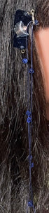 CLIP-IT XTension Butterfly Black Glitter Velvet & Stretchy Blue Faceted Crystals