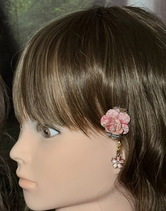 CLIP-IT Charming Attachment Pinky Peachy RoseBud Gemstone Setting & Flower