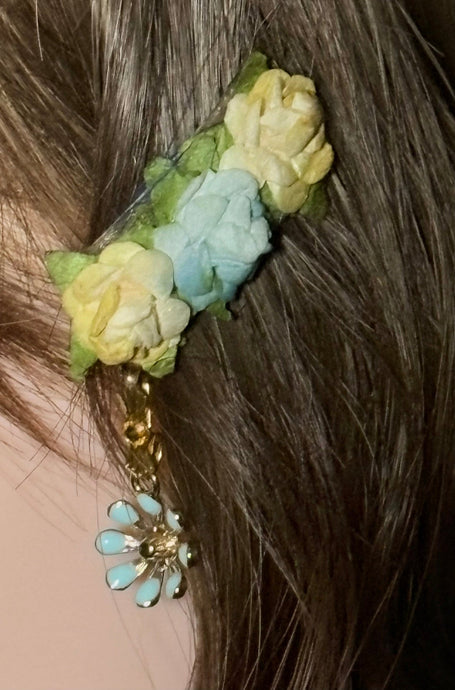CLIP-IT Charming Attachment Yellow & Blue RoseBuds & Flower