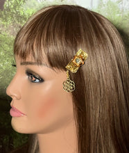 Load image into Gallery viewer, CLIP-IT Charming Attachment Burnished RoseBud Gold Glitter Velvet &amp; Flower of Life