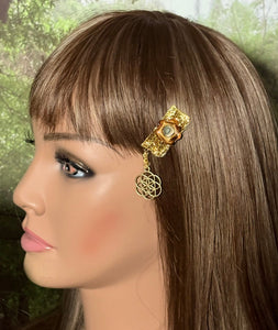 CLIP-IT Charming Attachment Burnished RoseBud Gold Glitter Velvet & Flower of Life