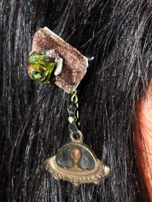CLIP-IT Charming Attachment Brownish RoseBud Brown Velvet & 