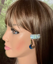 Load image into Gallery viewer, CLIP-IT Charming Attachment Blue Floral Tiny Rhinestone Trim &amp; Star &amp; Crescent Moon
