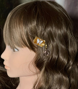 CLIP-IT Charming Attachment Golden Brown Velvet Butterfly & Parrot