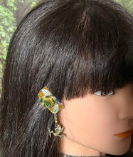Load image into Gallery viewer, CLIP-IT Charming Attachment Leafed Golden Brown Velvet RoseBud &amp; Dove of &quot;Peace/Shalom&quot;