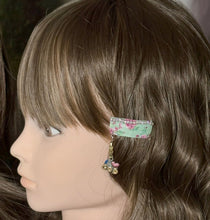 Load image into Gallery viewer, CLIP-IT Charming Attachment Pink Flower on Green Tiny Rhinestone Trim &amp; &quot;I ♥ GOD&quot;