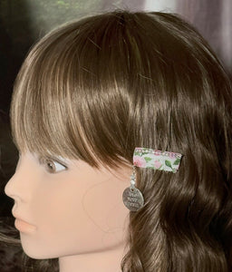 CLIP-IT Charming Attachment Pink Floral Tiny Rhinestone Trim & "live your dream"