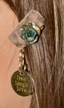 Load image into Gallery viewer, CLIP-IT Charming Attachment Golden Brown Velvet RoseBud &amp; &quot;live laugh love&quot;
