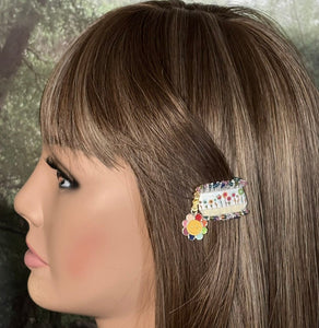 CLIP-IT Charming Attachment Rainbow Blossoms Tiny Beaded Trim & Rainbow Flower Happy Face