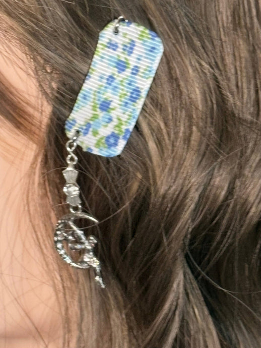 CLIP-IT Charming Attachment Blue Floral & Fairy Crescent Moon