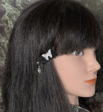 Load image into Gallery viewer, CLIP-IT Charming Attachment Butterfly Black Glitter Velvet &amp; Crystal Flower