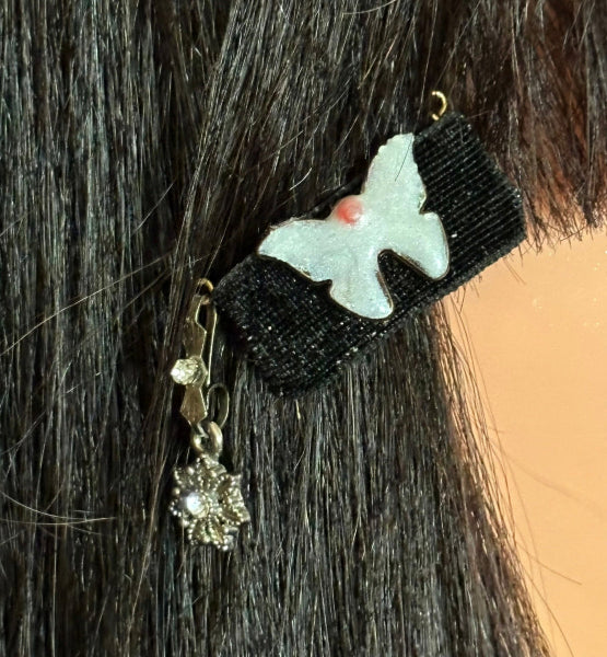 CLIP-IT Charming Attachment Butterfly Black Glitter Velvet & Crystal Flower