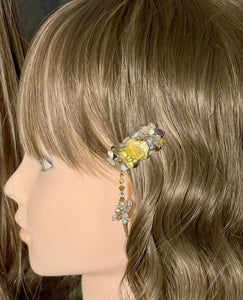 CLIP-IT Charming Attachment Bee on Board Yellow RoseBud Gemstone Setting & Crystal Fairy