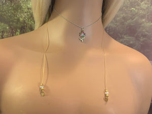 Precious Metal POWER BAND-IT Sterling Silver Chain/Gold Filled Colorful Crystal Flower & Accents