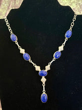 Load image into Gallery viewer, Precious Metal POWER BAND-IT Unique Hand-Crafted Sterling Silver/Deep Blue Genuine Gemstones