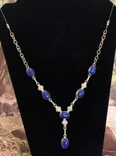 Load image into Gallery viewer, Precious Metal POWER BAND-IT Unique Hand-Crafted Sterling Silver/Deep Blue Genuine Gemstones