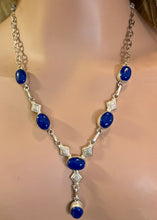 Load image into Gallery viewer, Precious Metal POWER BAND-IT Unique Hand-Crafted Sterling Silver/Deep Blue Genuine Gemstones