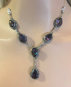 Precious Metal POWER BAND-IT Unique Hand-Crafted Sterling Silver/Amethyst Genuine Gemstones