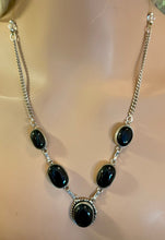 Load image into Gallery viewer, Precious Metal POWER BAND-IT Unique Hand-Crafted Sterling Silver/Genuine Black Gemstones