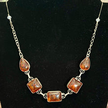 Load image into Gallery viewer, Precious Metal POWER BAND-IT Unique Hand-Crafted Sterling Silver/Genuine Amber Gemstones
