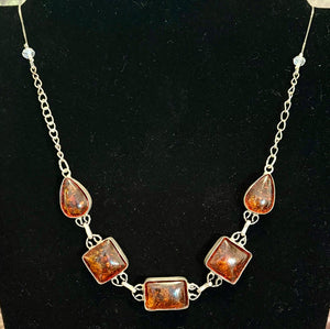 Precious Metal POWER BAND-IT Unique Hand-Crafted Sterling Silver/Genuine Amber Gemstones