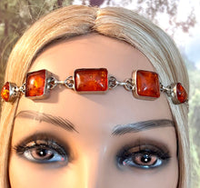 Load image into Gallery viewer, Precious Metal POWER BAND-IT Unique Hand-Crafted Sterling Silver/Genuine Amber Gemstones