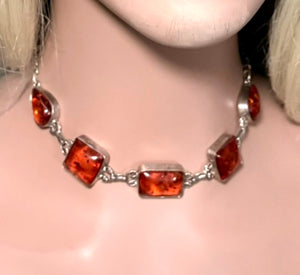 Precious Metal POWER BAND-IT Unique Hand-Crafted Sterling Silver/Genuine Amber Gemstones