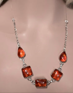 Precious Metal POWER BAND-IT Unique Hand-Crafted Sterling Silver/Genuine Amber Gemstones