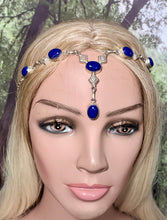 Load image into Gallery viewer, Precious Metal POWER BAND-IT Unique Hand-Crafted Sterling Silver/Genuine Dark Blue Gemstones