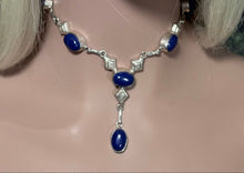 Load image into Gallery viewer, Precious Metal POWER BAND-IT Unique Hand-Crafted Sterling Silver/Genuine Dark Blue Gemstones