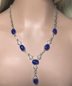 Precious Metal POWER BAND-IT Unique Hand-Crafted Sterling Silver/Genuine Dark Blue Gemstones