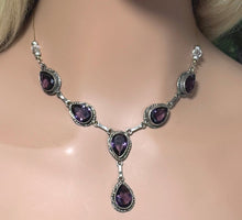 Load image into Gallery viewer, Precious Metal POWER BAND-IT Unique Hand-Crafted Sterling Silver/Genuine Amethyst Gemstones