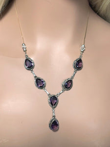 Precious Metal POWER BAND-IT Unique Hand-Crafted Sterling Silver/Genuine Amethyst Gemstones