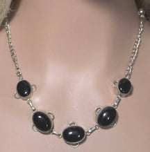 Load image into Gallery viewer, Precious Metal POWER BAND-IT Unique Hand-Crafted Sterling Silver/Genuine Black Gemstones